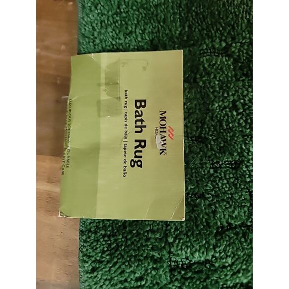 MOHAWK HOME LUXURIOUS SOFTNESS BATH RUG 17''x 24'' Dark Green Plush COMFORTABLE - Picture 2 of 3